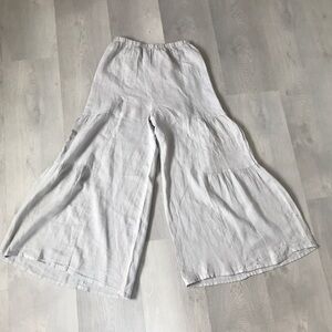 MATCH POINT USA 100% LINEN WIDE LEG CHA CHA PANTS WOMENS MEDIUM